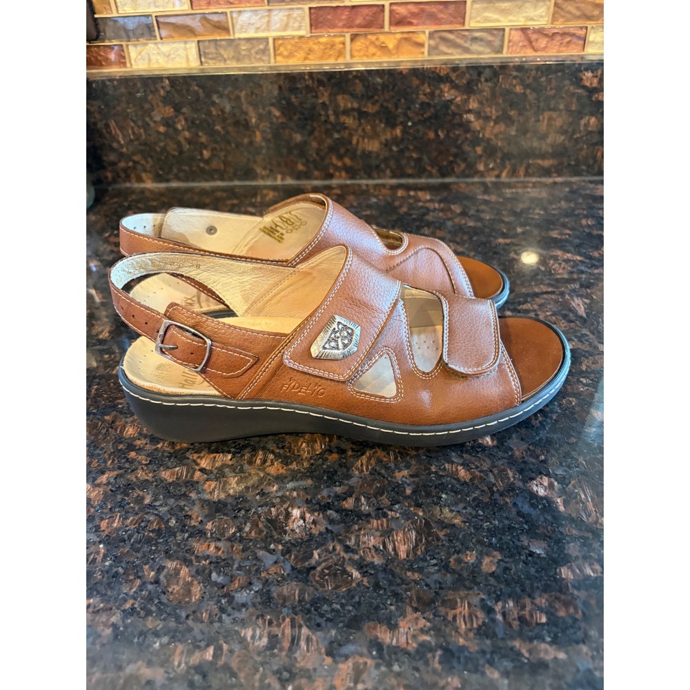 Fidelio Hallux Fabia F 1/2 Women Size 39 Brown Leather Comfort Sandals